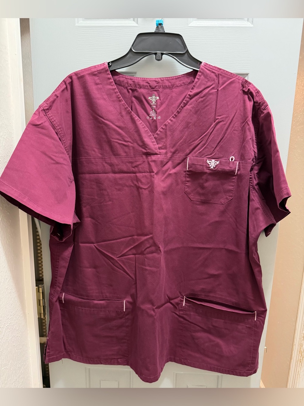 Med Couture Women’s EZ Flex Scrub Sport Top (Style 8401) Wine Size 2X